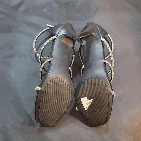 BRAND NEW BEBE MULTI- RHINESTONE STRAPS EMBELLISHMENTS HIGH HEEL STILETTO SANDAL - Picture 12 of 13